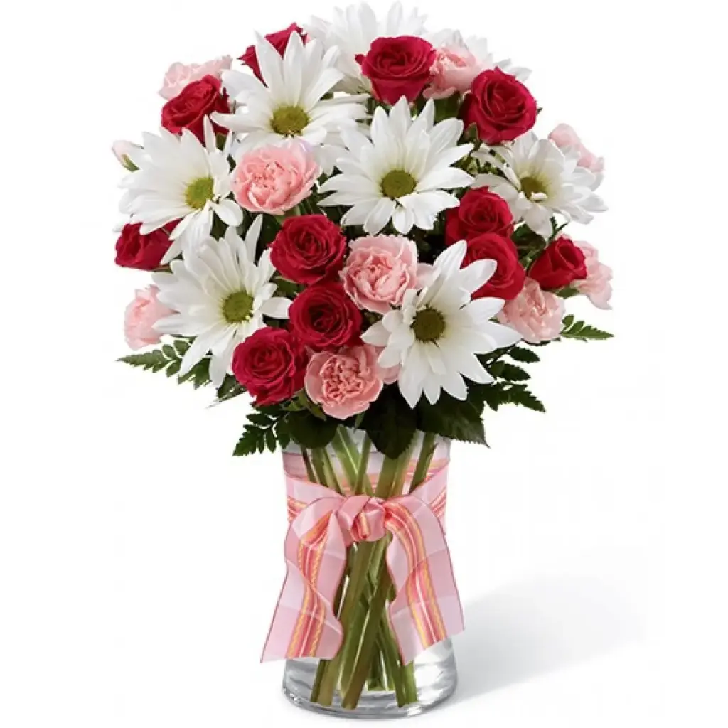 Pink Blooms - Premium Quality Mixed Flower Vase Bouquet