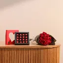 Patchi Luxury Heart Chocolate Box | Glittering Red Roses Arrangement