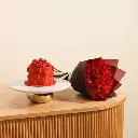 Sweet Atelier Raspberry Red Hearts Cake | Eternal Roses Charm Arrangement