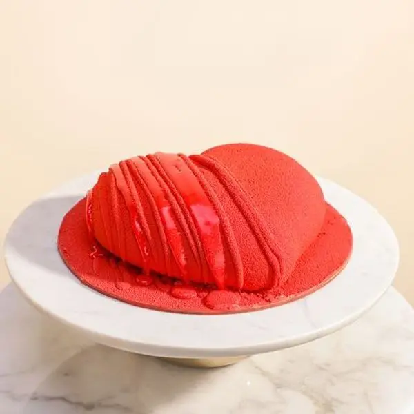 Love You Red Heart Cake