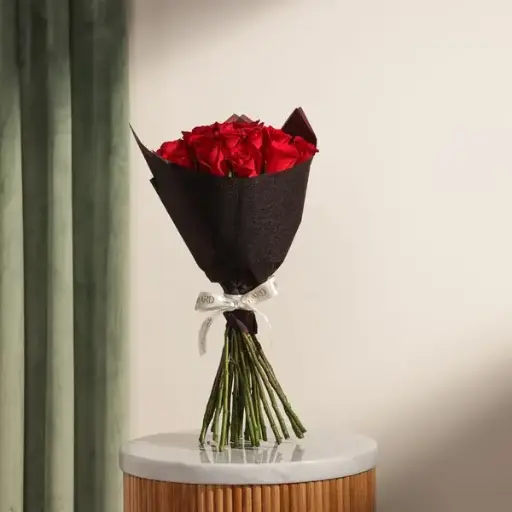 Shimmering Red Roses Bouquet | 25 Roses