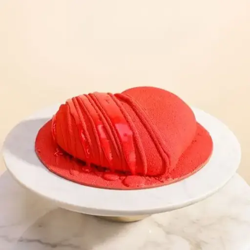 Love You Red Heart Cake