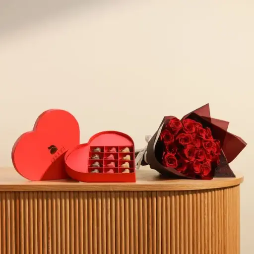 Abucci Red Heart Chocolate Box | Forever Love Blooms